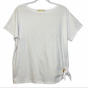 Michael Kors Side Tie White Top Logo